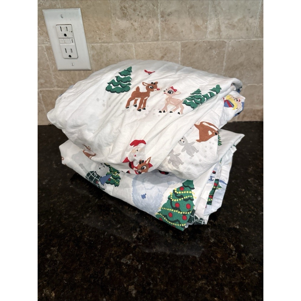 Pottery Barn Kids Rudolph The Red Nosed Reindeer Full Sheets Fitted And Flat